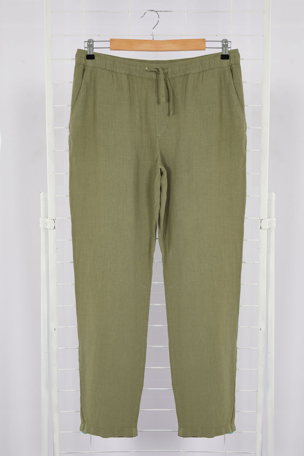 TRENDYOL MAN Premium Gri %100 Keten Straight Fit Lastikli Beli Baglamal? Pantolon TMNSS24PL00018 - Trendyolmilla фото 33