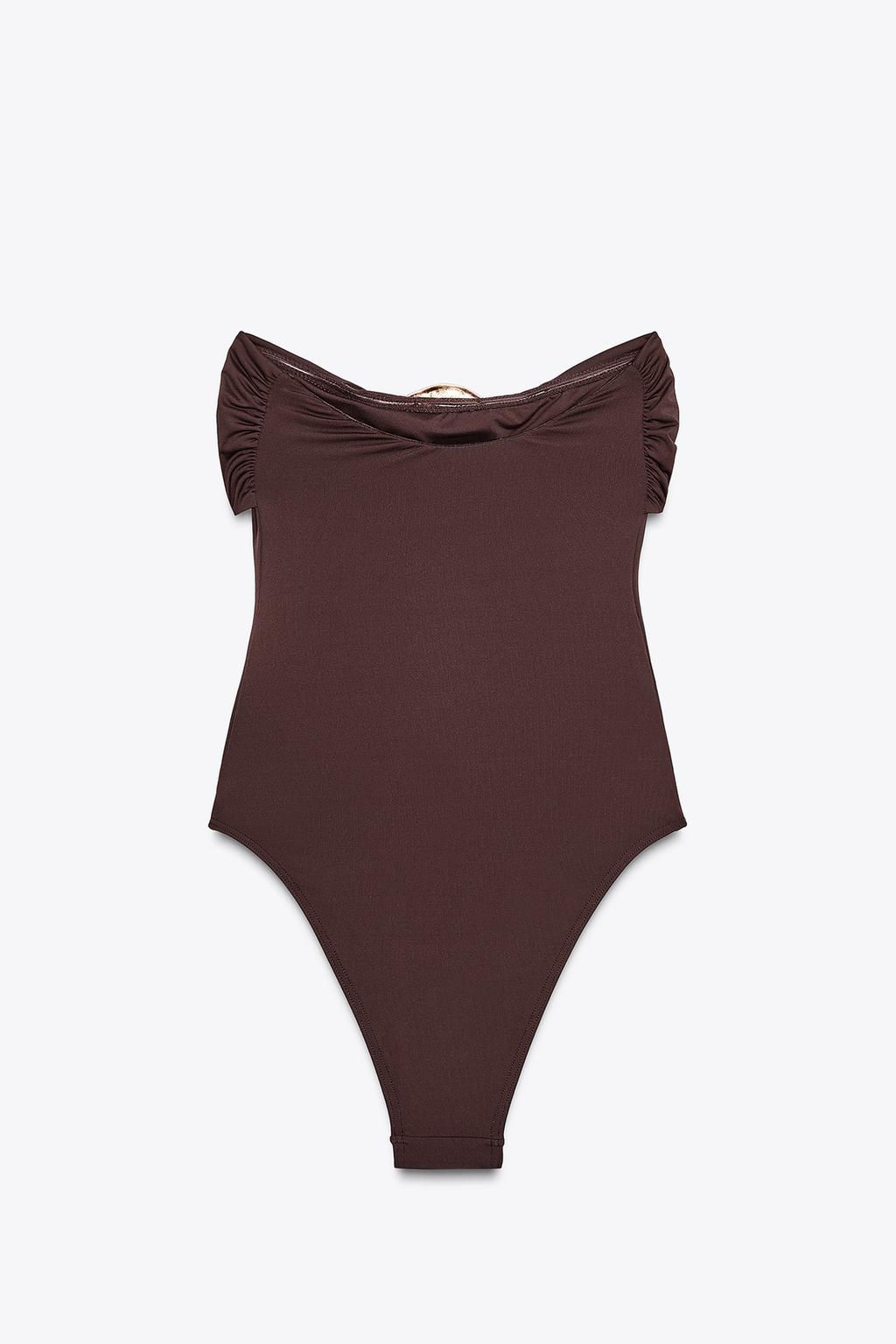 BANDEAU SWIMSUIT WITH METAL DETAIL - Zara фото 5
