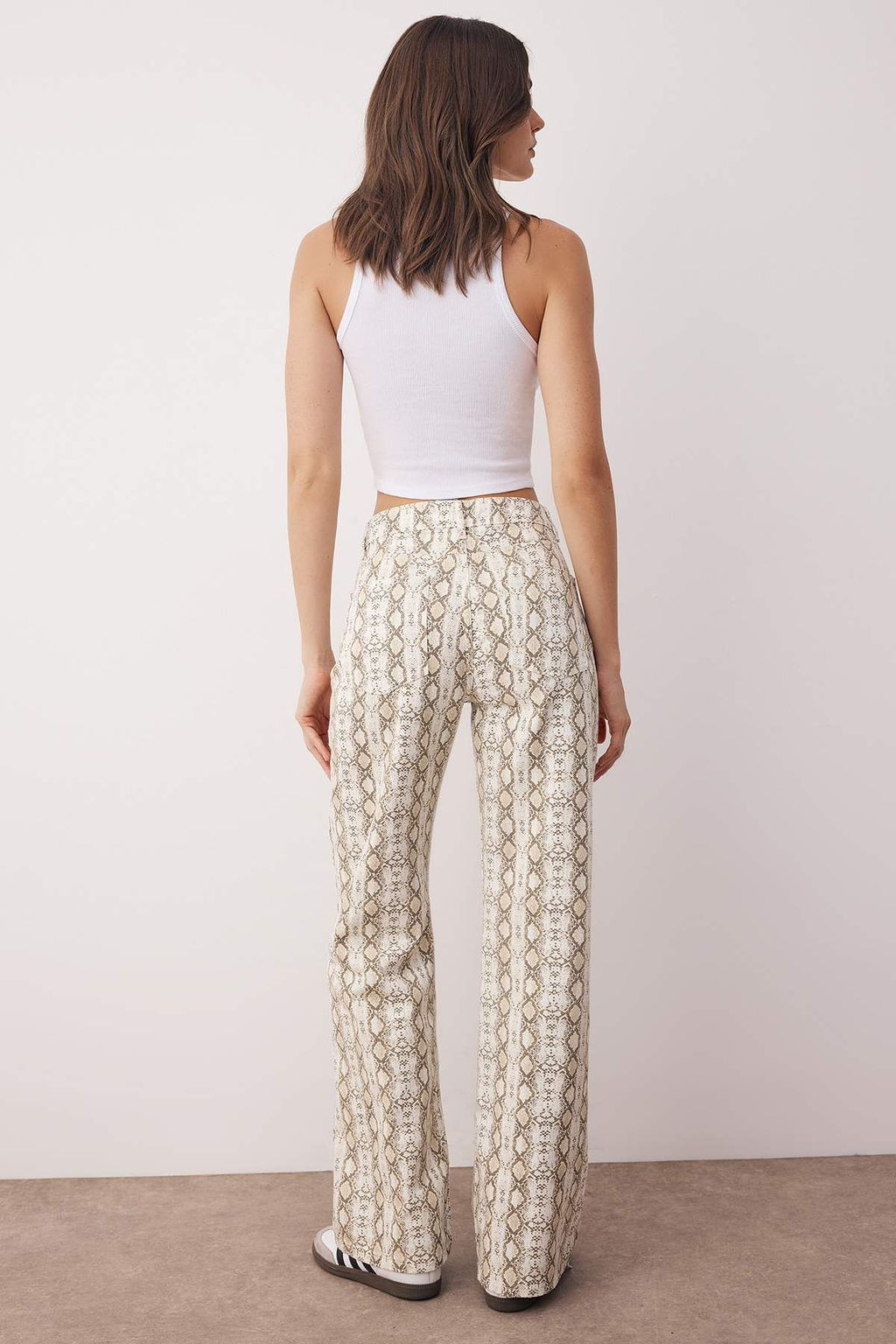 Cok Renkli Animal Y?lan Desenli Yuksek Bel Wide Leg Jeans TWOAW26JE00136 - Trendyolmilla фото 4