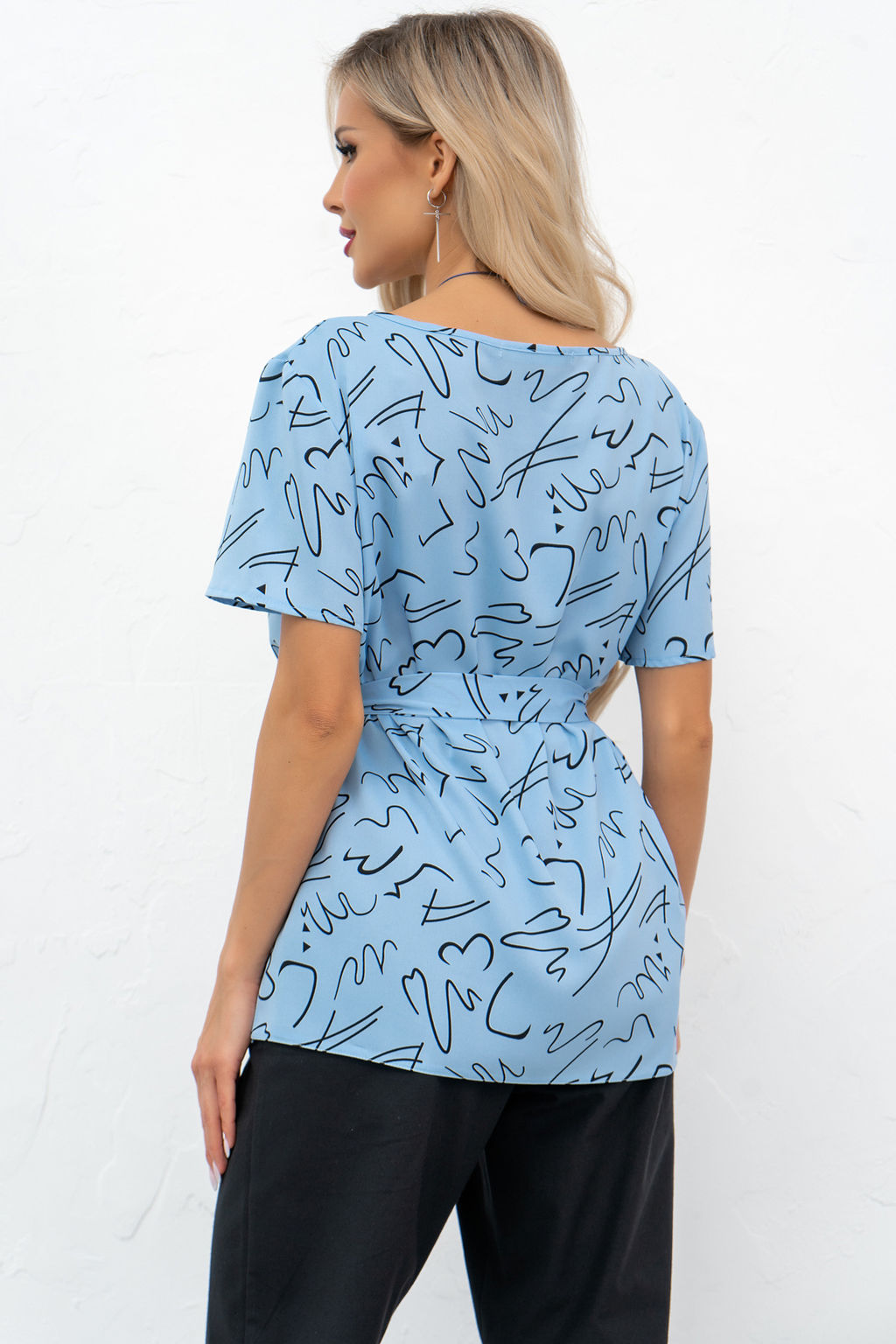 Блузка Элиза (голубой) Б11-253/6 - Николь фото 6