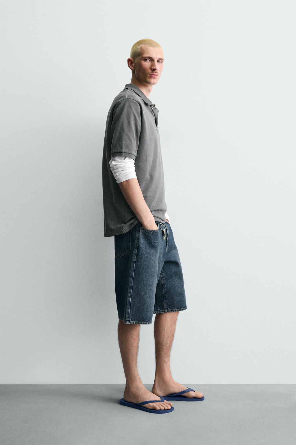 BERMUDA DENIM BAGGY FIT / Azul - Zara фото 4