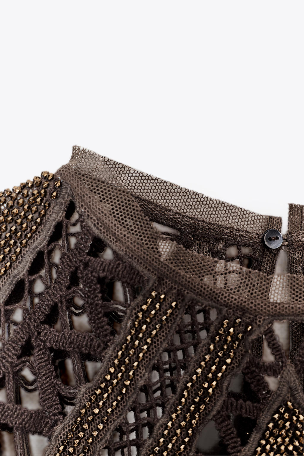 ZW COLLECTION BEADED CROCHET TOP - Zara фото 7