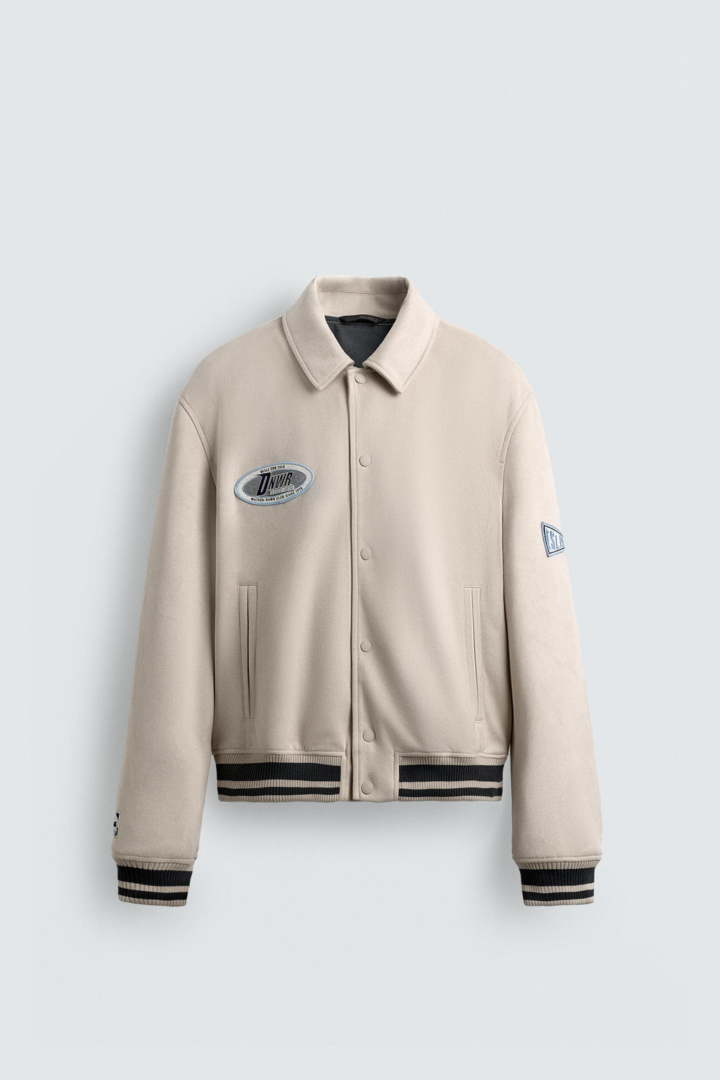 FAUX SUEDE JACKET WITH PATCH AND EMBROIDERY DETAIL - Zara фото 7
