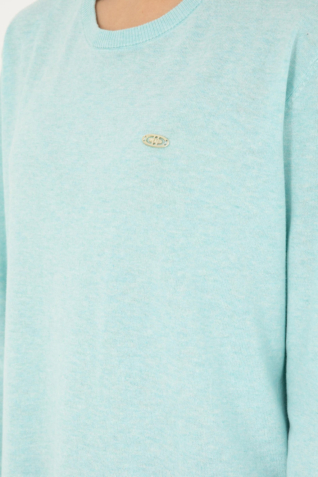 Женский базовый свитер водно-зеленого цвета с круглым вырезом Неожиданная скидка в корзине - U.s. polo assn фото 7