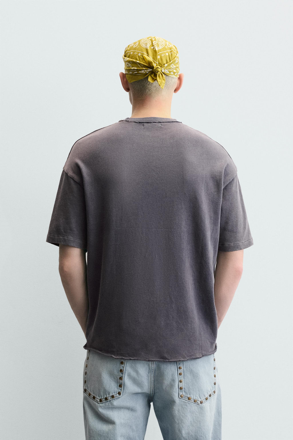 CAMISETA PUNTO ACABADOS IRREGULARES / Gris topo - Zara фото 3