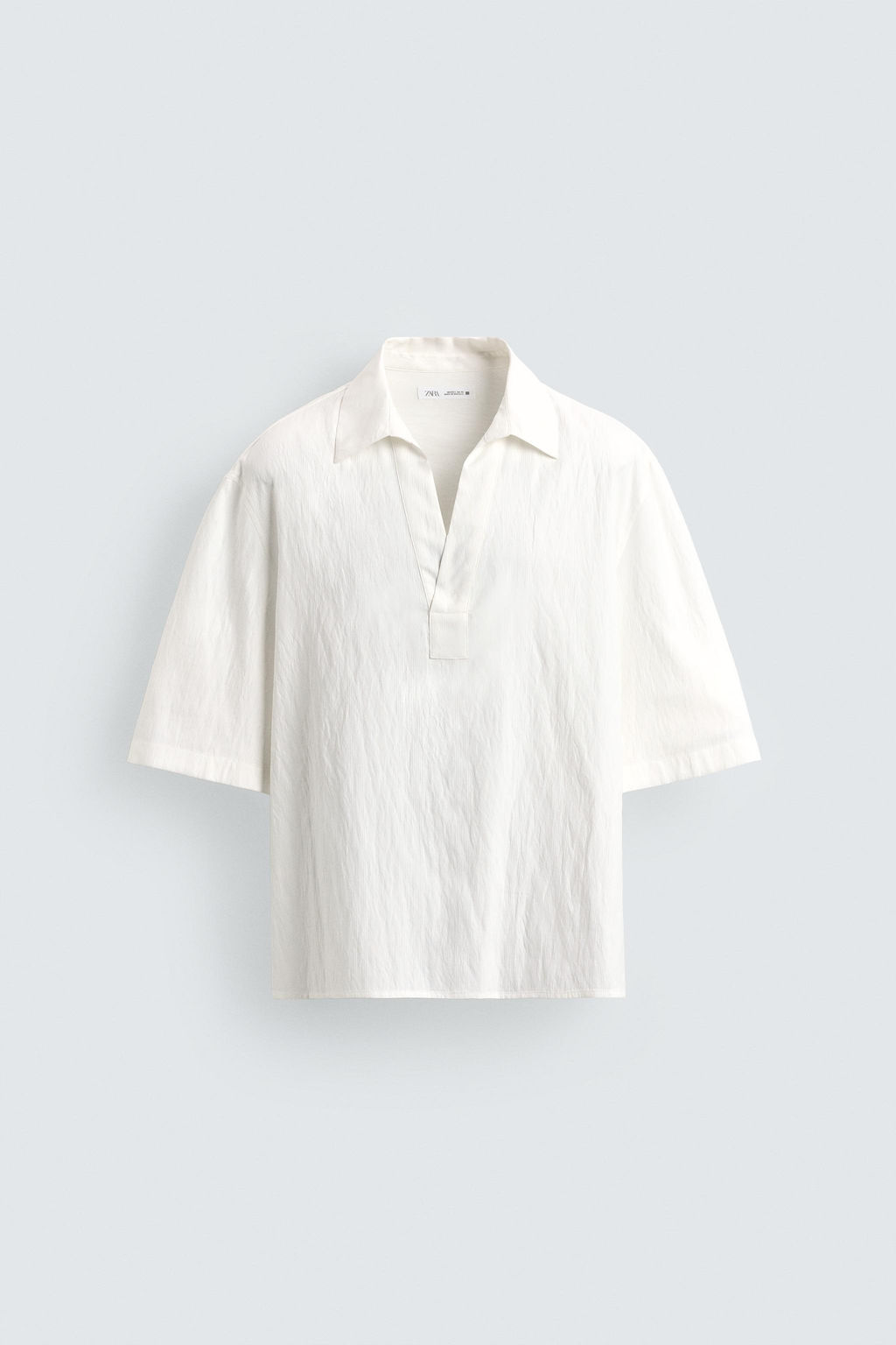 CAMISA POLO ESTRUCTURA RAYAS / Blanco - Zara фото 6