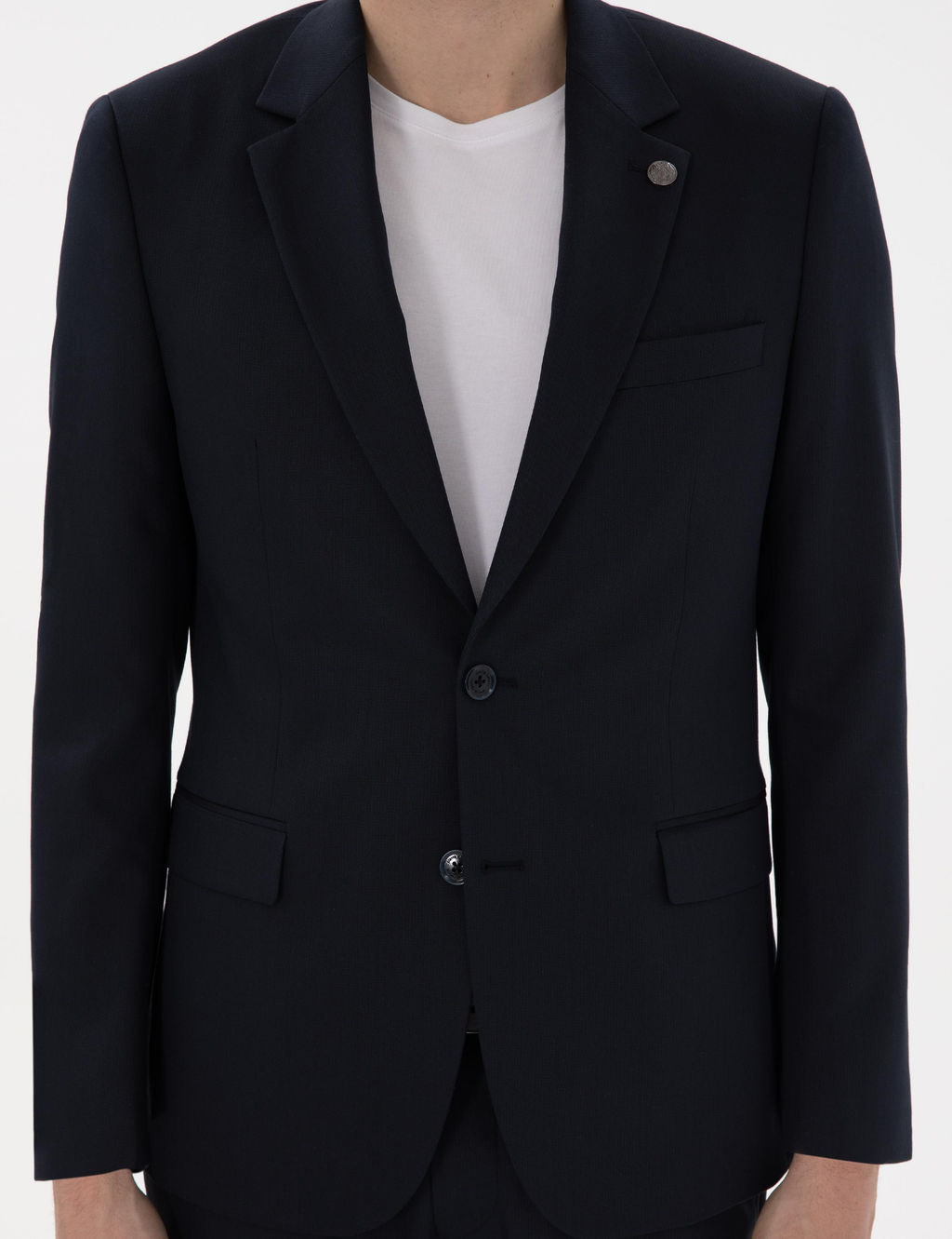 Lacivert Slim Fit Tak_m Elbise