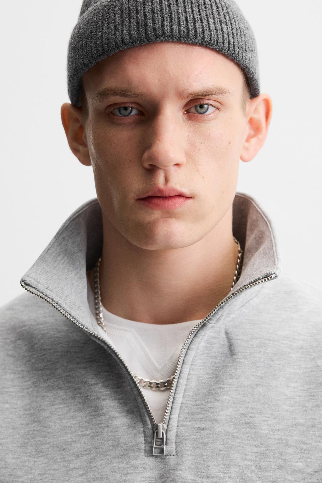 BASIC QUARTER ZIP SWEATSHIRT - Zara фото 6