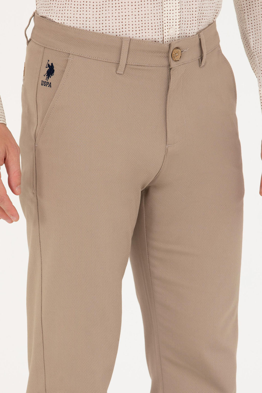 Erkek Slim Fit Koyu Bej Kanvas / Chino Pantolon