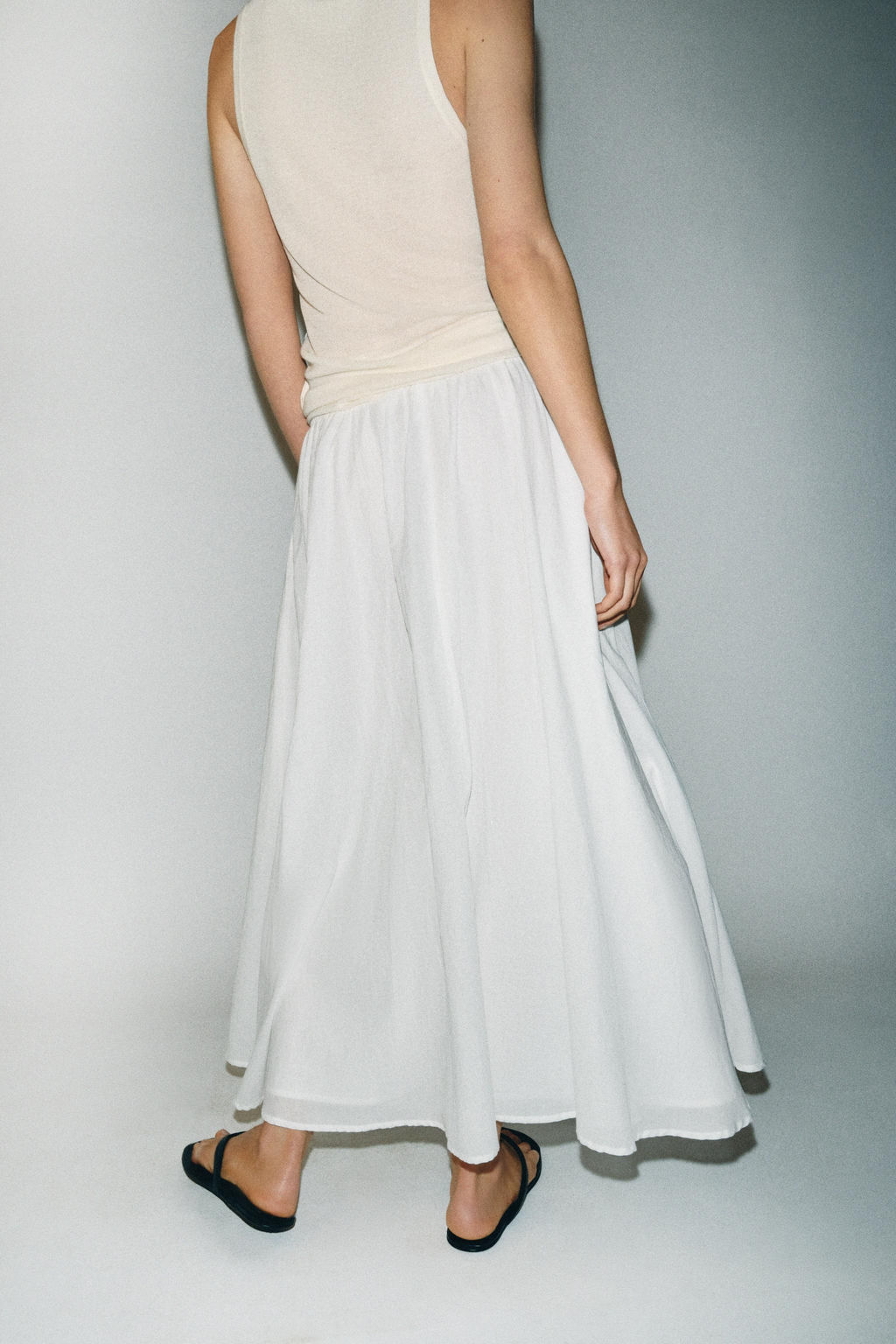 FALDA MIDI CAPA / Blanco - Zara фото 3