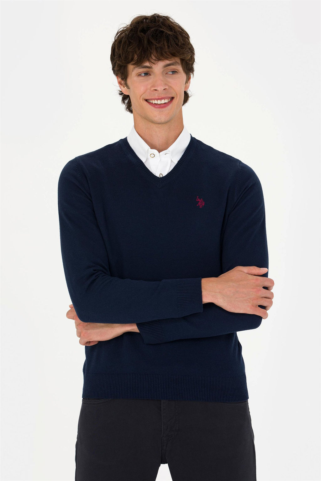 U. S. Polo Assn Мужской темно-синий базовый свитер - U.s.polo assn фото 2