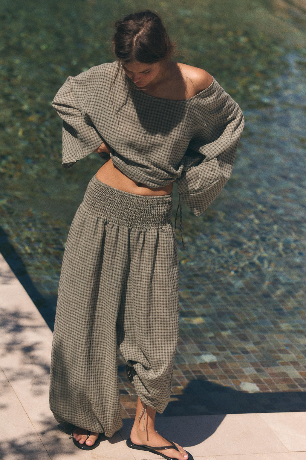 PANTAL?N CINTURA EL?STICA / Gris medio - Zara фото 11