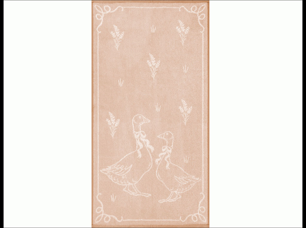 6с102.511ж2 Прованс-гуси (лён3) Полотенце махровое 67х150см