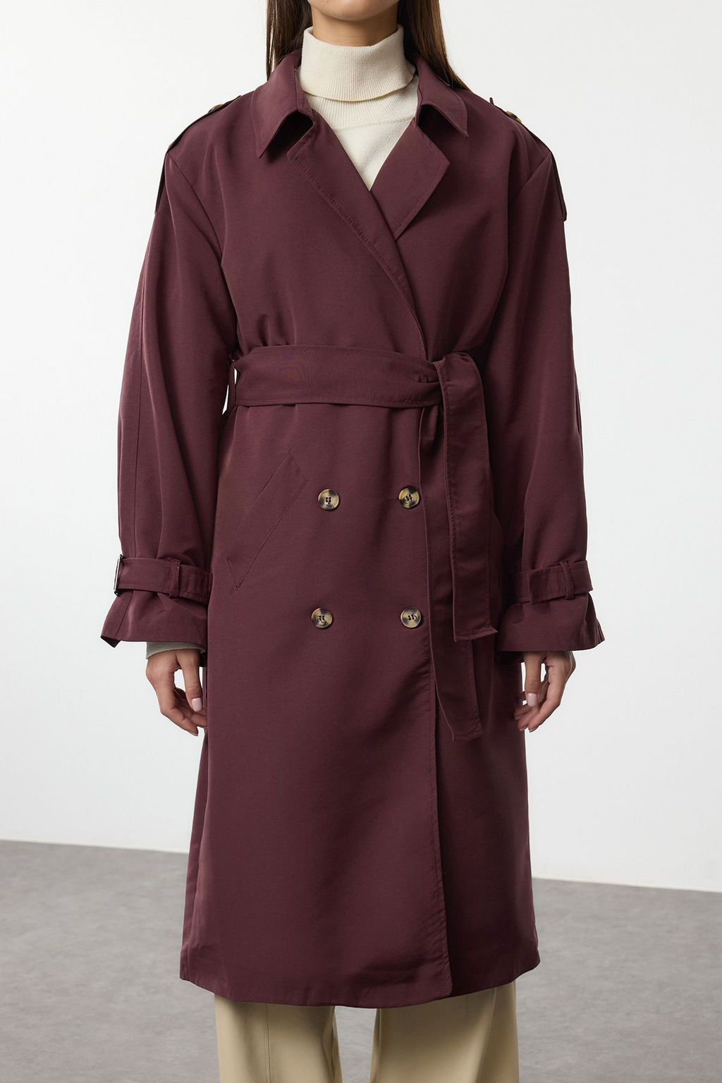 Bordo Oversize Kusakl? Trenckot TWOSS21TR0005