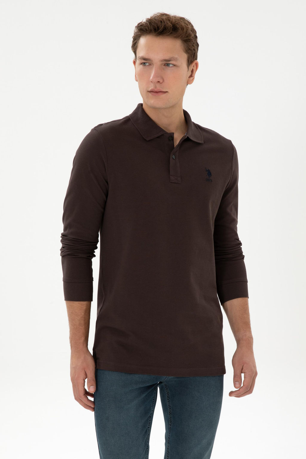 Erkek Koyu Kahverengi Basic Sweatshirt - U.s. polo assn фото 8