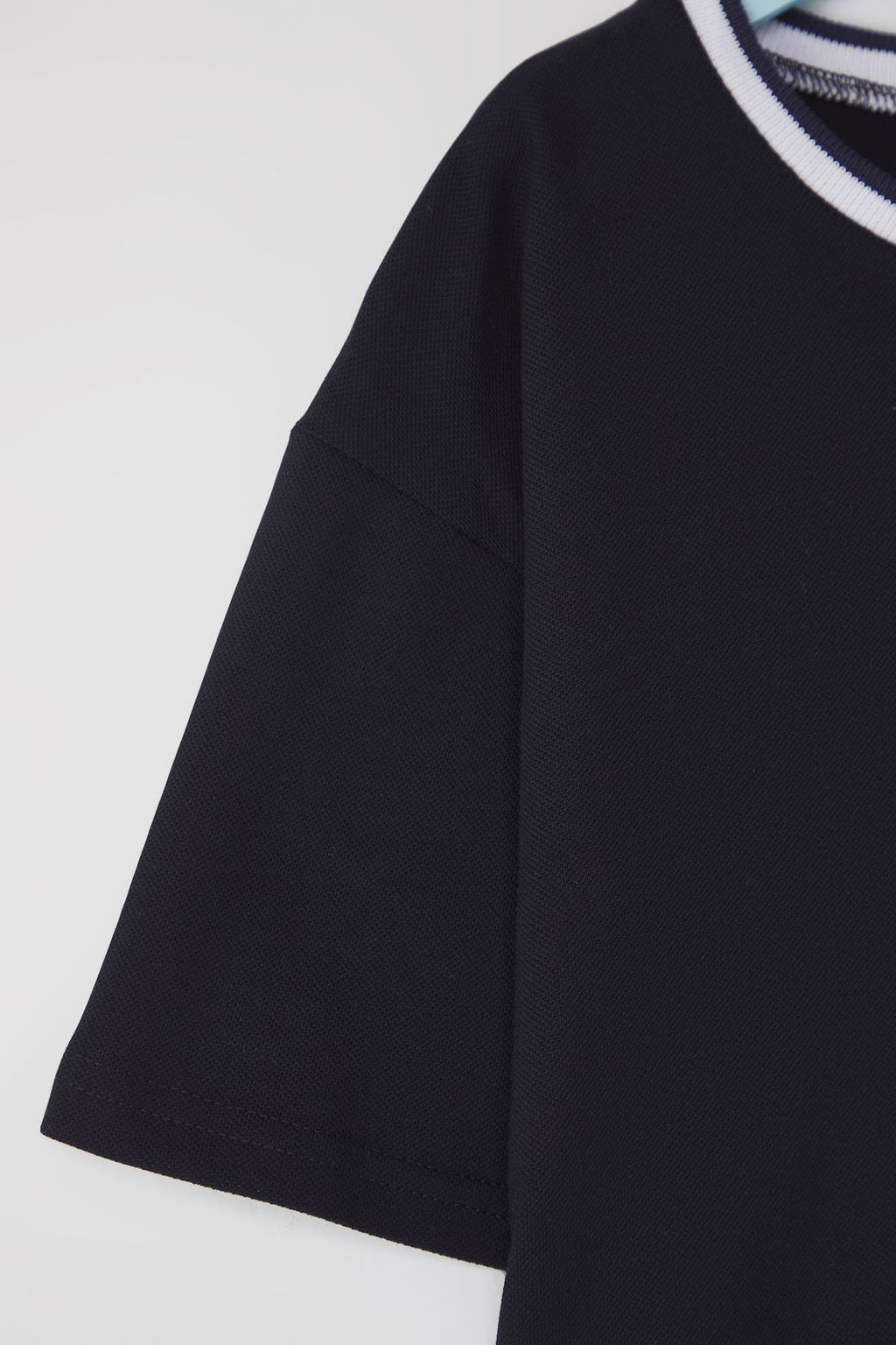 Lacivert K?z Cocuk %100 Pamuk Basic Regular/Normal Kal?p Biye Detayl? Orme T-Shirt TKDSS25TS00064 - Trendyolmilla фото 3