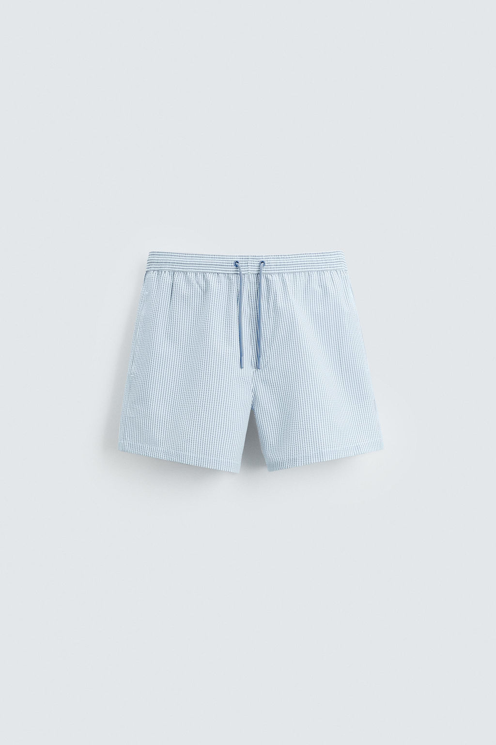 MID-LENGTH SEERSUCKER SWIMMING TRUNKS - Zara фото 9