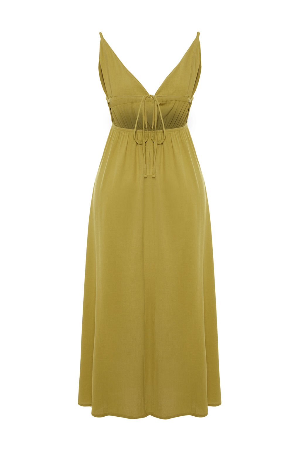 Haki Dokuma Buzgulu Maxi Plaj Elbise TBESS23EL00063