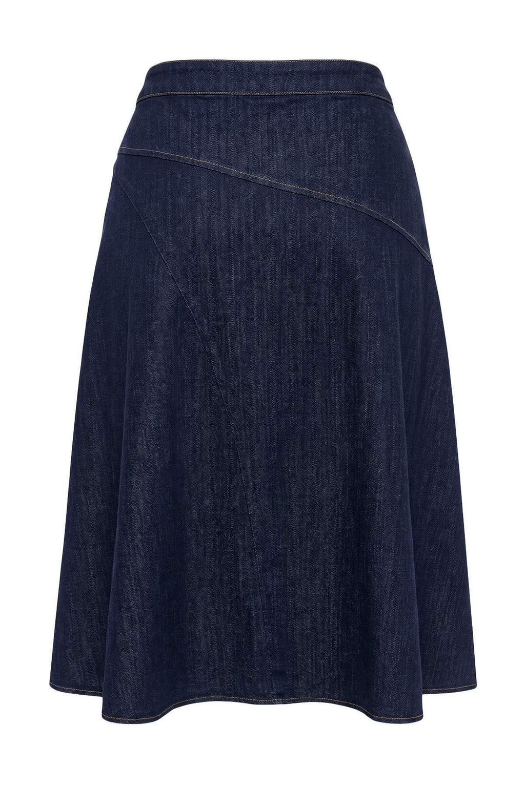Koyu Mavi Volanl_ Katmanl_ Midi Denim Etek TWOAW27ET00006 - Trendyolmilla фото 3