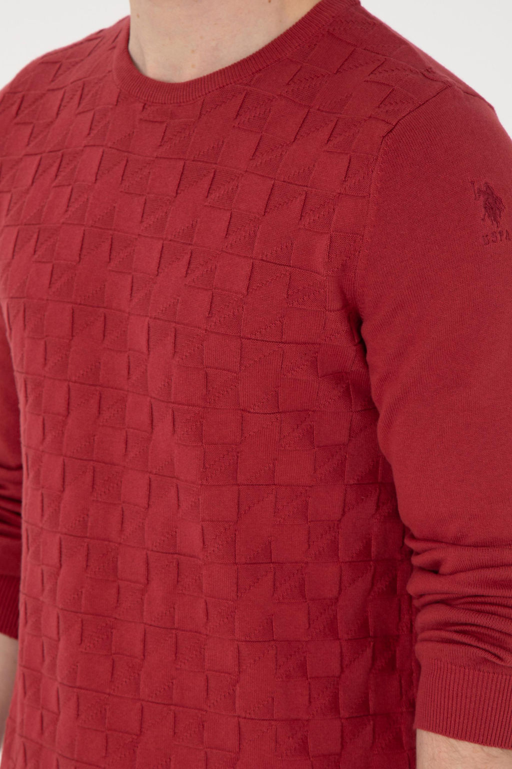 Erkek Slim Fit Bisiklet Yaka Vi_ne Basic Kazak - U.s. polo assn фото 7