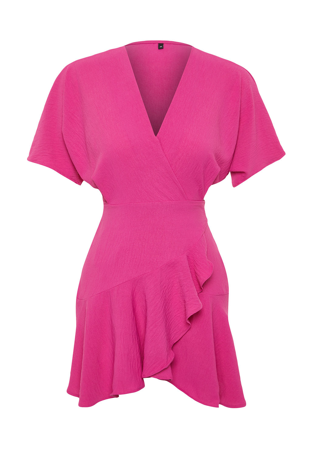 Pembe Kruvaze Etegi Volanl? Mini Dokuma Elbise TWOSS24EL00342 - Trendyolmilla фото 7