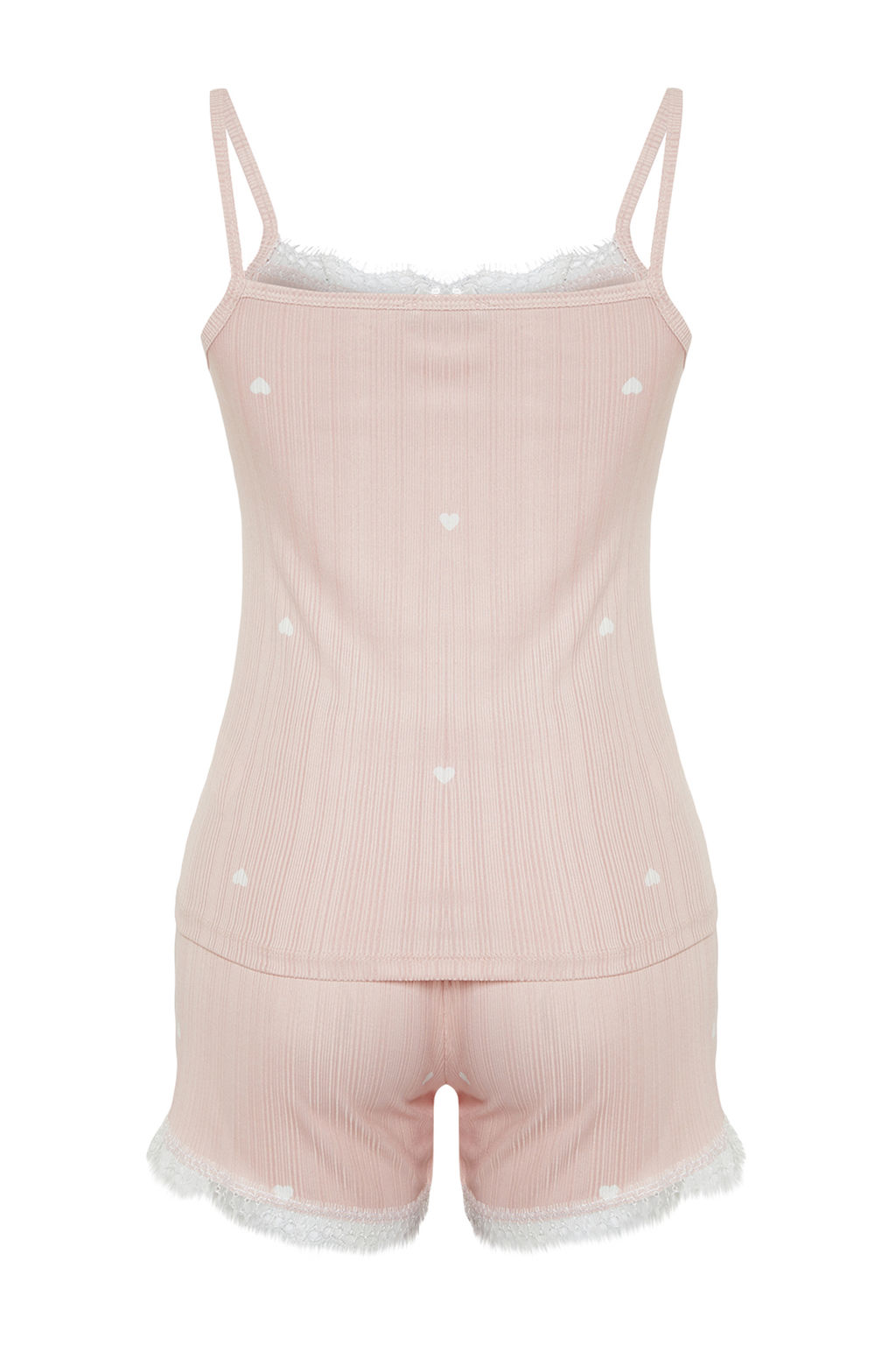 Trendyolmilla Pembe 5li Kusakl? Kurdele/Fiyonklu Fitilli Sortlu Orme Sabahl?kl? Pijama Tak?m? THMSS24PT00380  фото 12