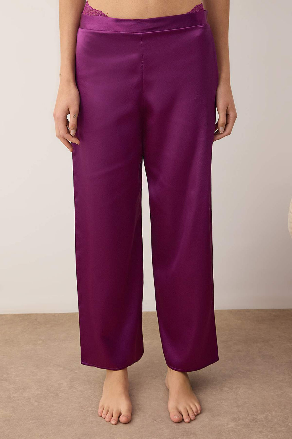 Lacivert 3lu Ceyiz Set Ust Dantel, Alt Saten Ask?l? Kulotlu Dokuma Pijama Tak?m? THMAW26PT00077 - Trendyolmilla фото 40