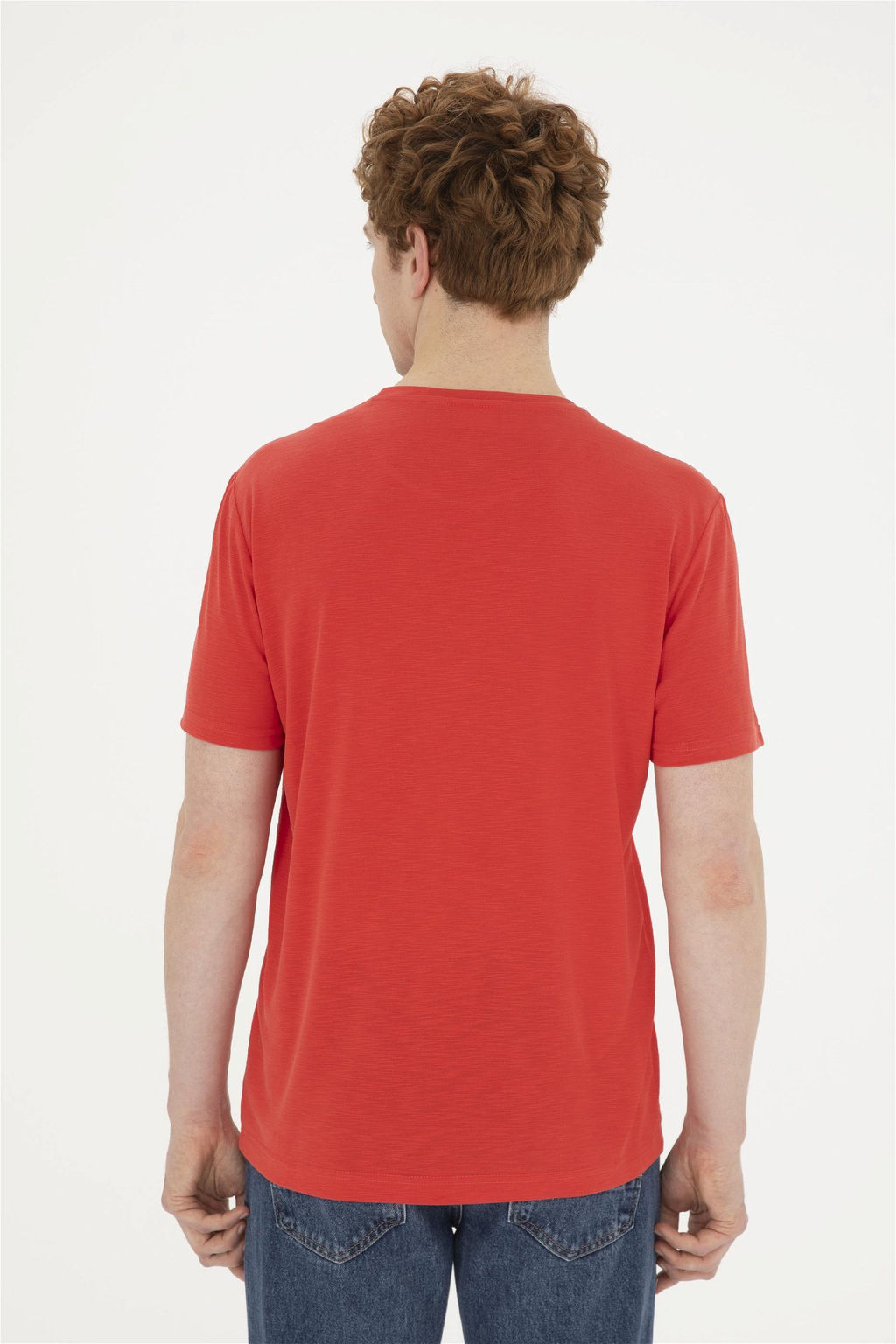 Мужская красная базовая футболка - U.s. polo assn фото 5