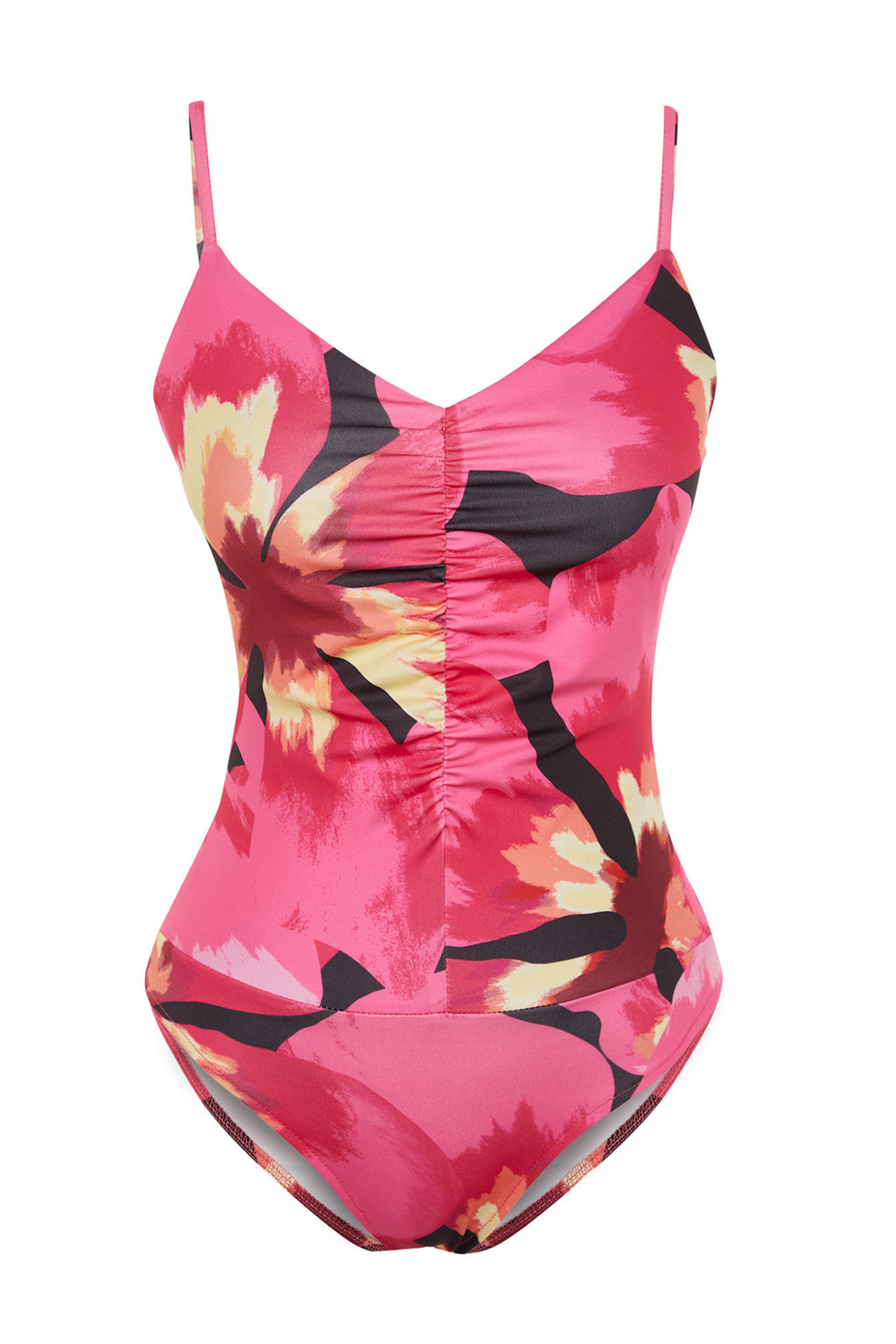 Pembe Cicek Desenli V Yaka Esnek C?tc?tl? Orme Body TWOSS24BD00021 - Trendyolmilla фото 7