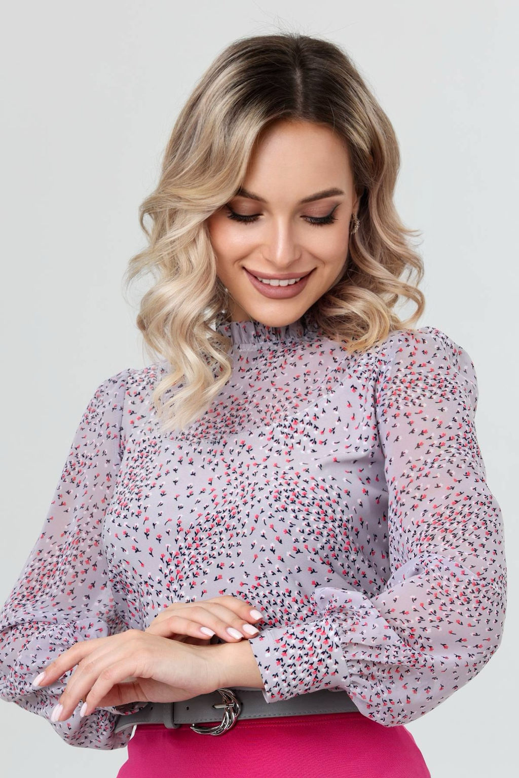 Блузка женская 7052/03/Светло-серый - Rise фото 4