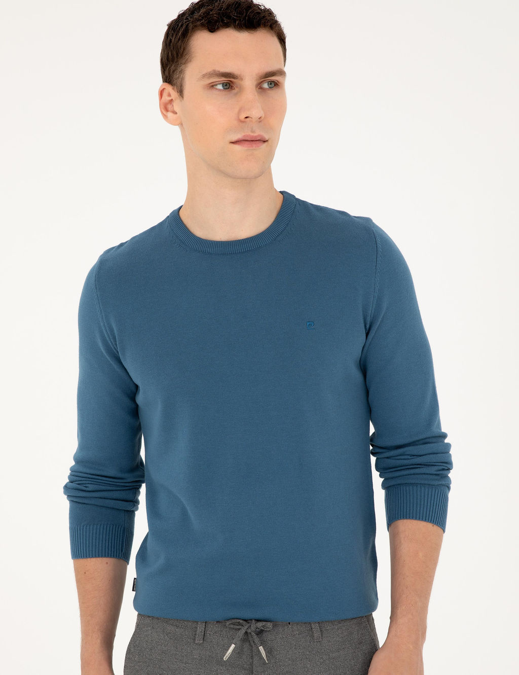 Kobalt Slim Fit Bisiklet Yaka Basic Triko Kazak - Pierre cardin фото 3