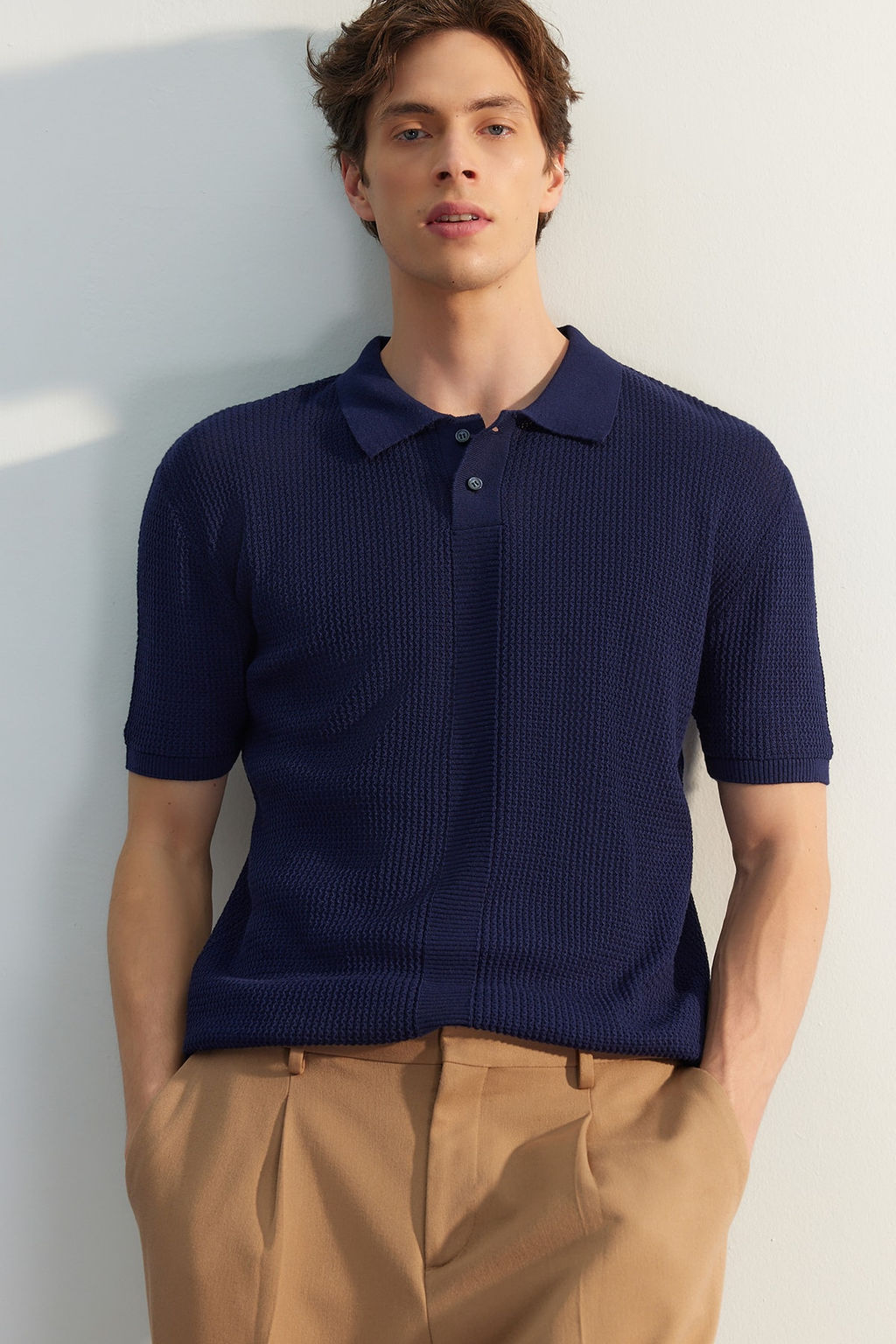 TRENDYOL MAN Lacivert Limited Edition Relaxed K?sa Kol Triko Polo Yaka T-shirt TMNSS23PO00025 - Trendyolmilla фото 2