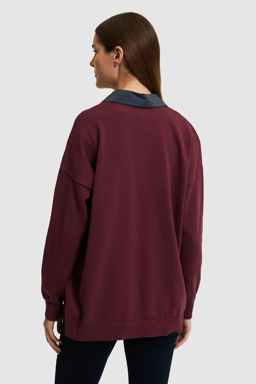 Джемпер U.S. Polo Assn VR177 бордовый из хлопка