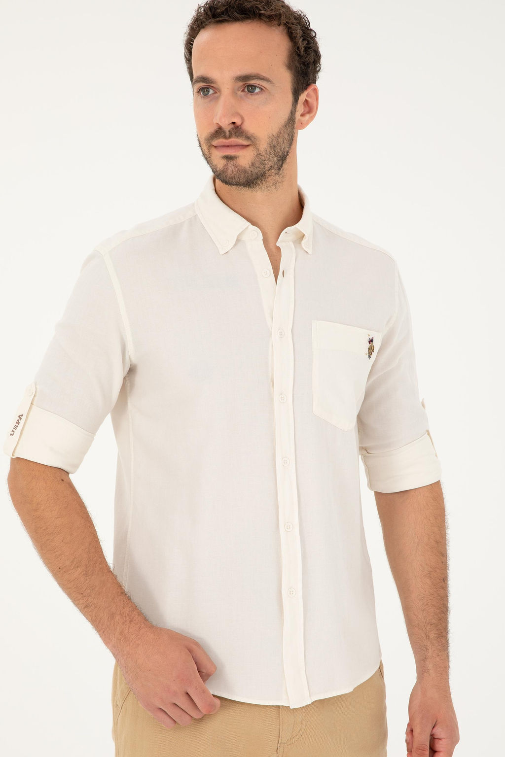 Мужская рубашка с длинным рукавом Stone Неожиданная скидка в корзине - U.s. polo assn фото 3