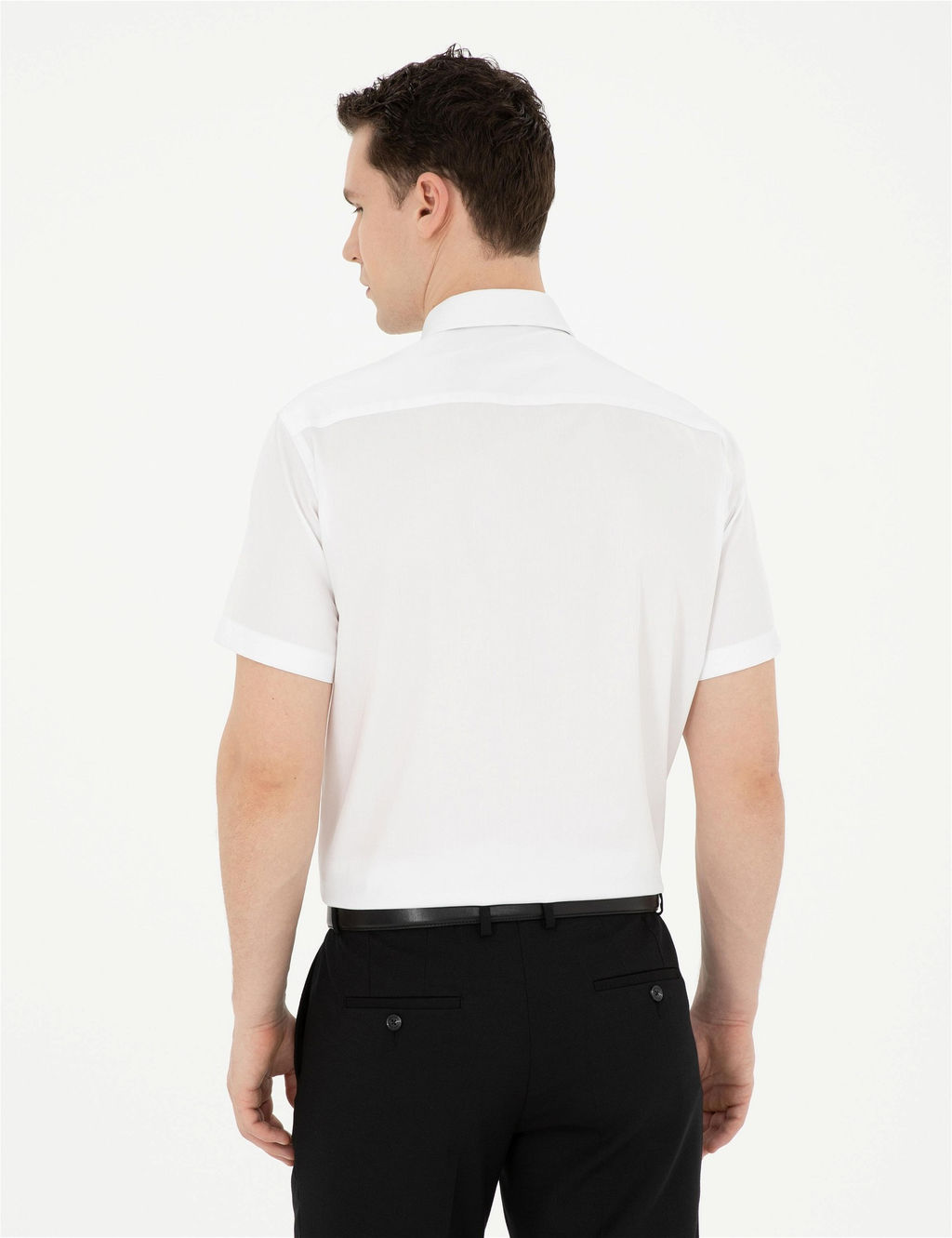 Beyaz Regular Fit K_sa Kollu Basic G_mlek
