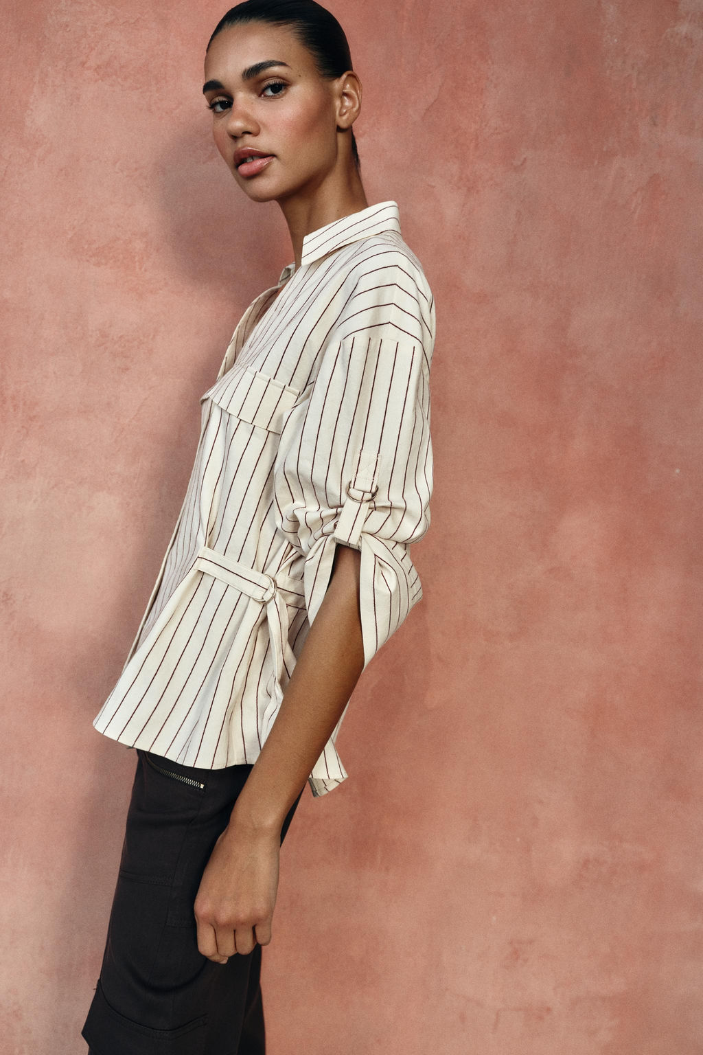 CAMISA SAFARI RAYAS / Crudo - Zara фото 2