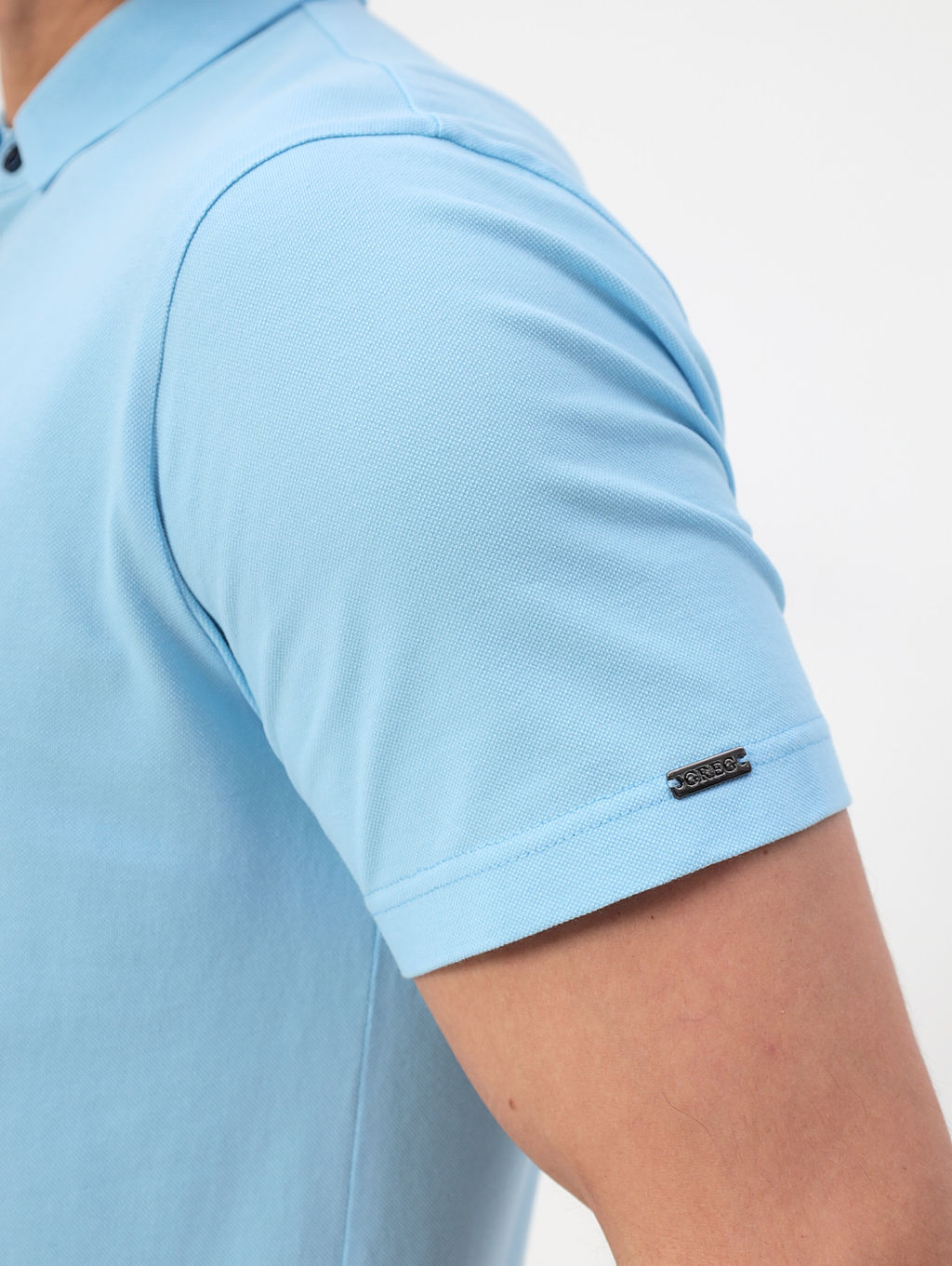 Джемпер мужской с воротником поло короткий рукав GREG G144-PO124-SA201 (голубой)  фото 4