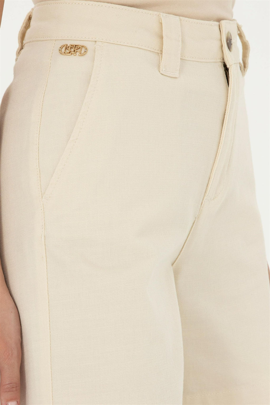 Женские тканые шорты цвета экрю Неожиданная скидка в корзине - U.s. polo assn фото 5