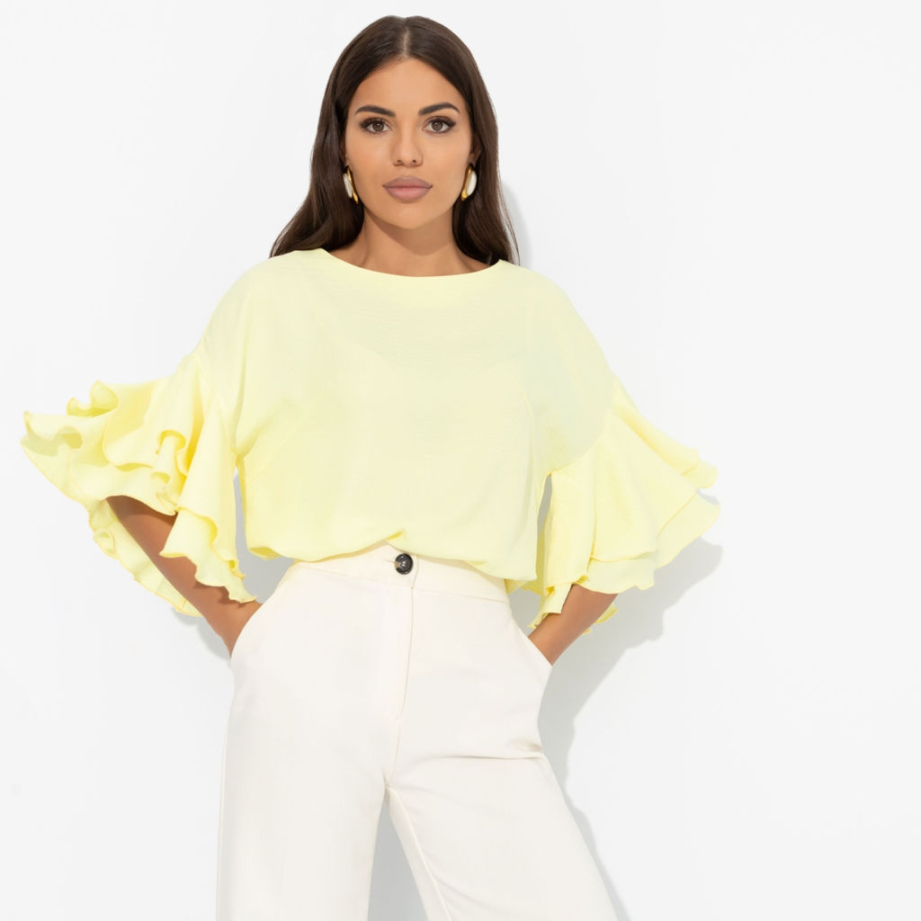 Блуза с акцентными рукавами, Молниеносная влюбленность (sunny) - Charutti фото 2