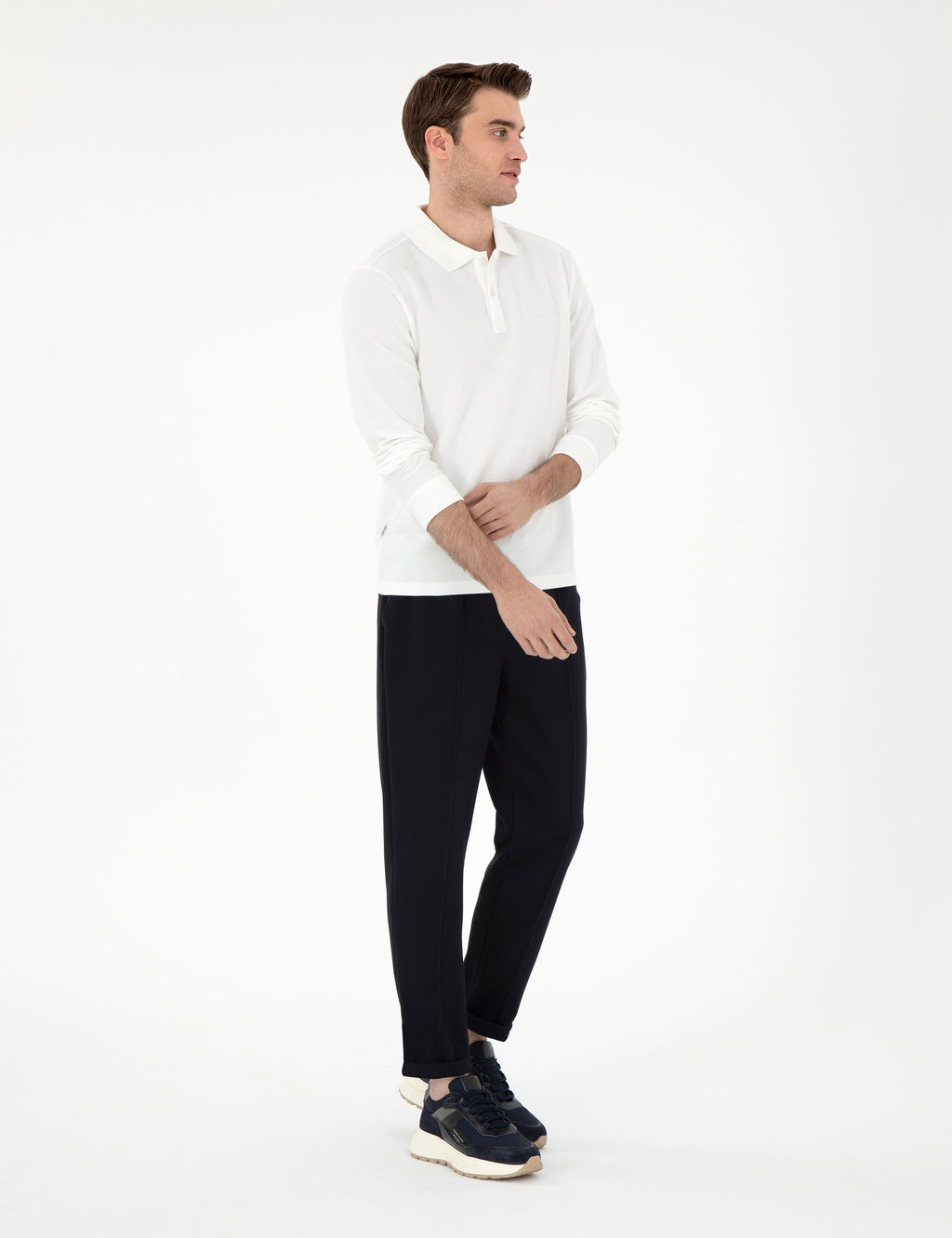 Ekru Slim Fit K_vr_lmaz Yaka Sweatshirt - Pierre cardin фото 4
