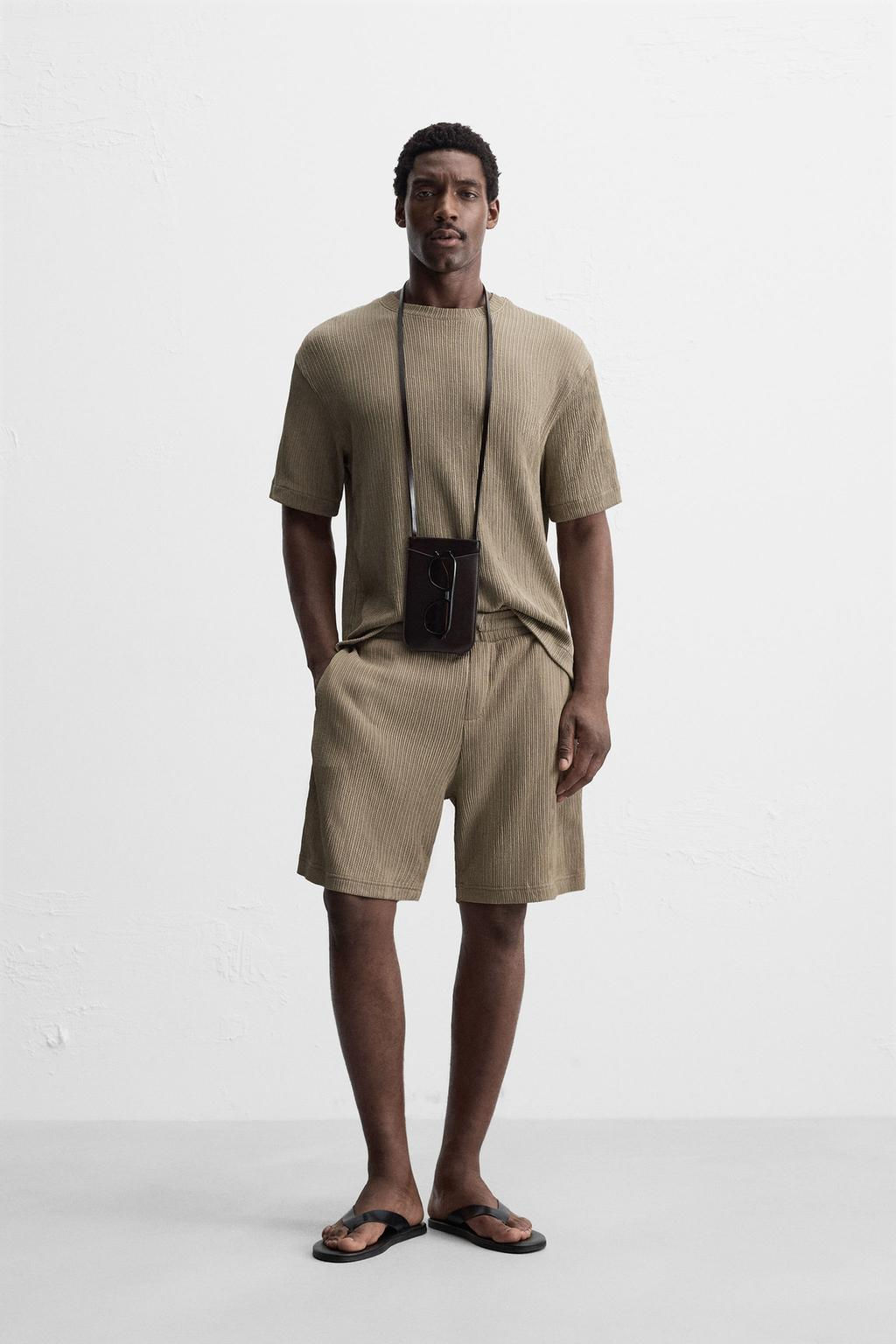 IRREGULAR TEXTURED BERMUDA SHORTS - Zara фото 10