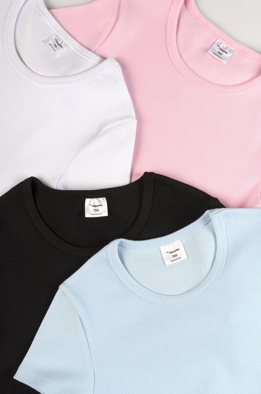 Футболка для девочки в рубчик из рибаны Happyfox  фото 33