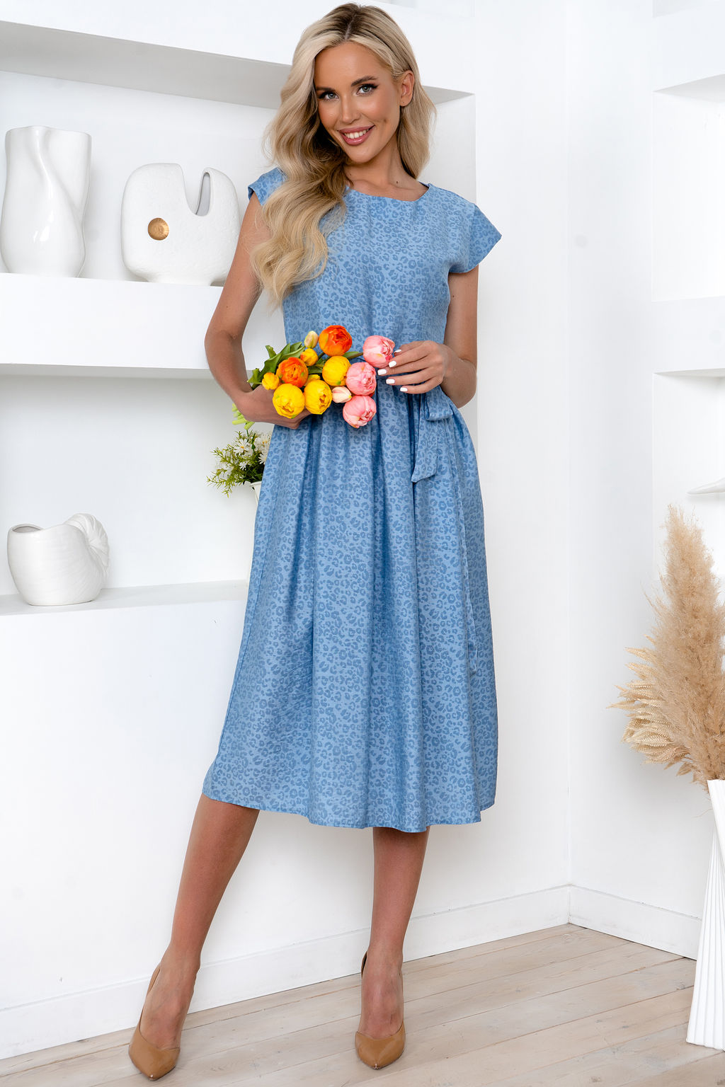 Платье Open Style 6799 голубой