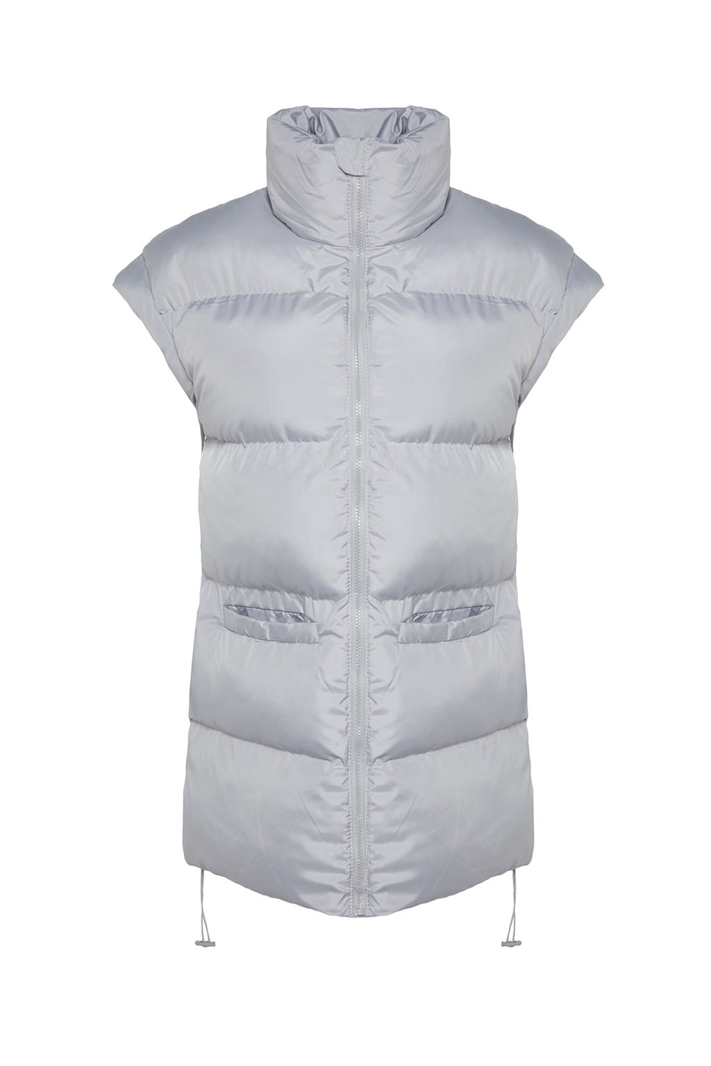 Gri Oversize Omuz Detayl? Su Itici Sisme Yelek TWOAW24YE00010 - Trendyolmilla фото 6