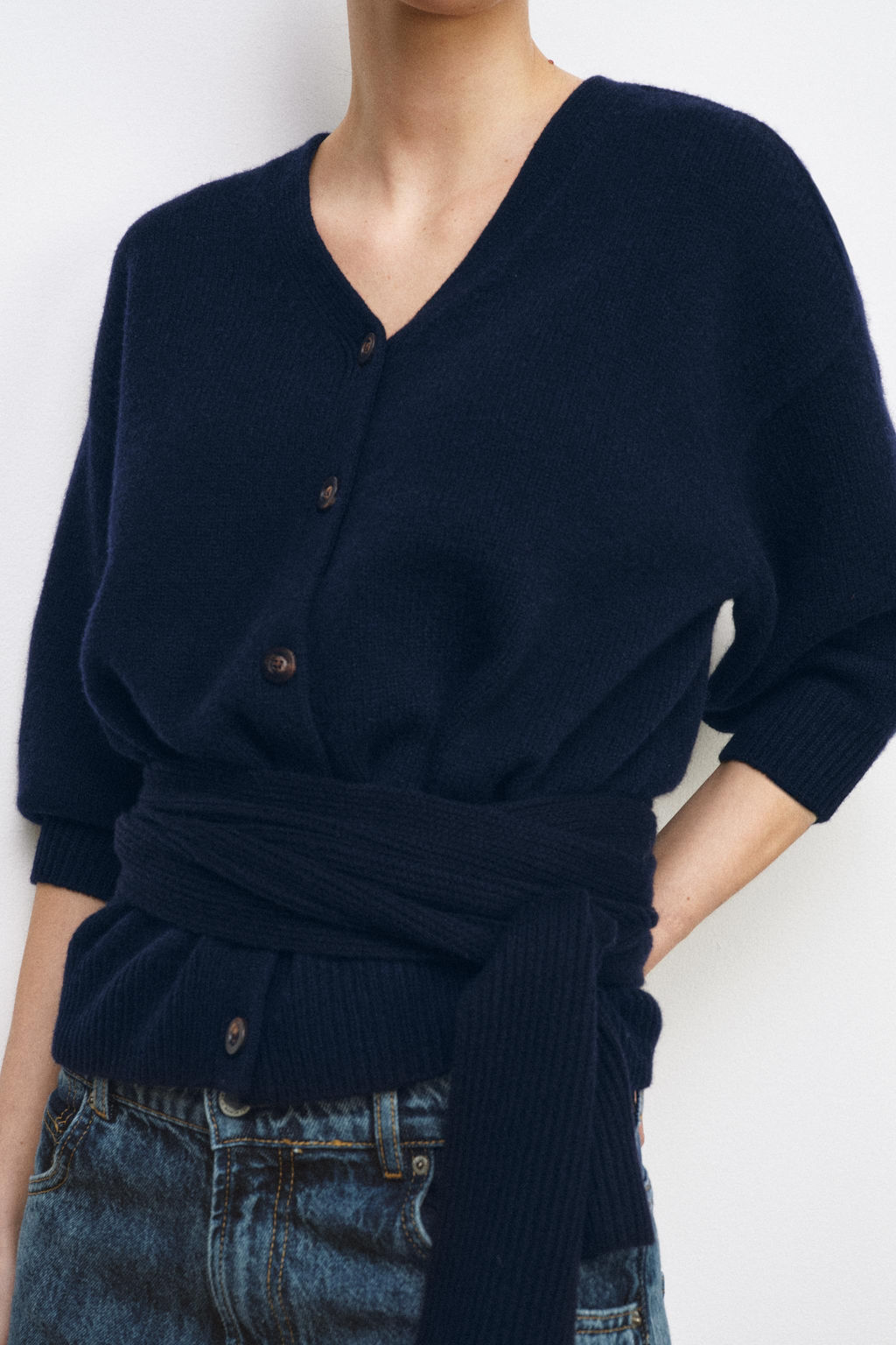 100% WOOL CARDIGAN WITH PUFF SLEEVES - Zara фото 4