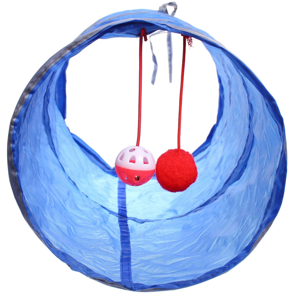 Игровой туннель для животных "МурМяу", цвет голубой, 46*25см