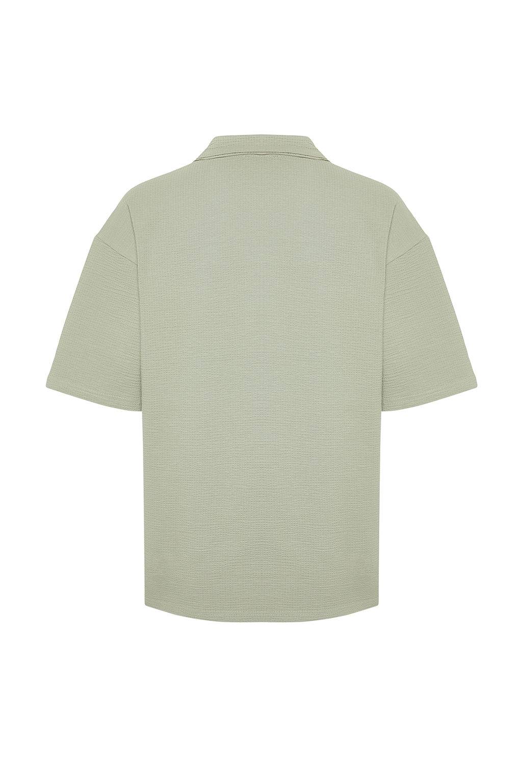 TRENDYOL MAN Premium Tas Oversize/Genis Kesim Yaz? Nak?sl? Dokulu Polo Yaka T-Shirt TMNSS24PO00011 - Trendyolmilla фото 9