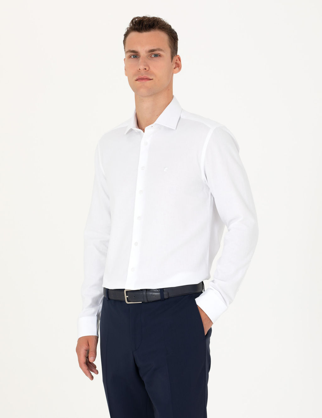 Рубашка Pierre Cardin Slim Fit белая