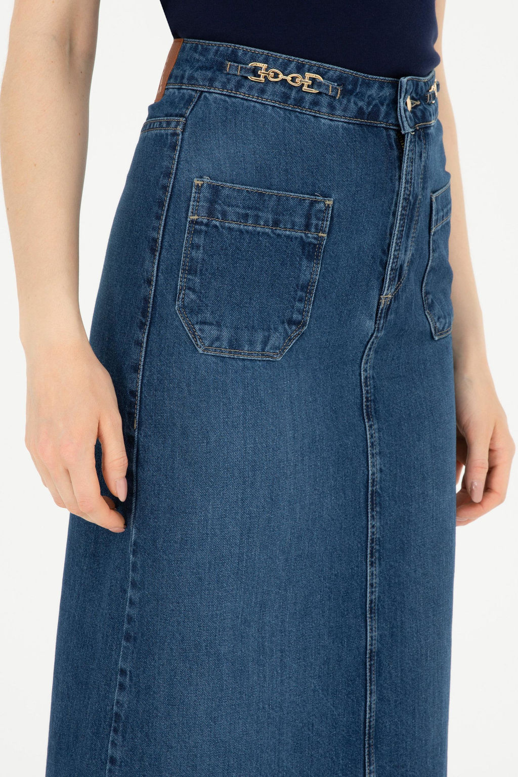 Женская синяя джинсовая юбка Неожиданная скидка в корзине - U.s. polo assn фото 5