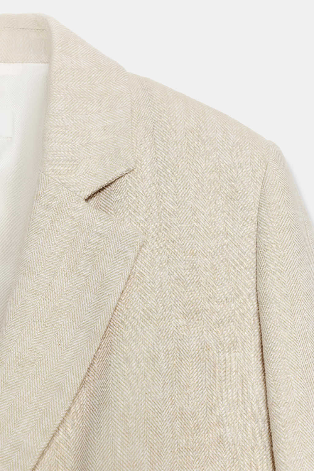 BLAZER CORTA CON LINO HOMBRERAS / Beige claro - Zara фото 10